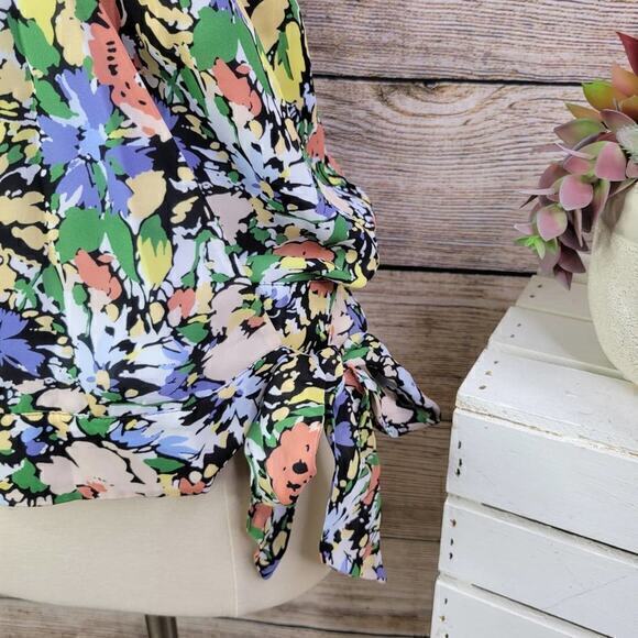 NWT Parker Kenna Silk Cannes Floral Top Large - Picture 5 of 10